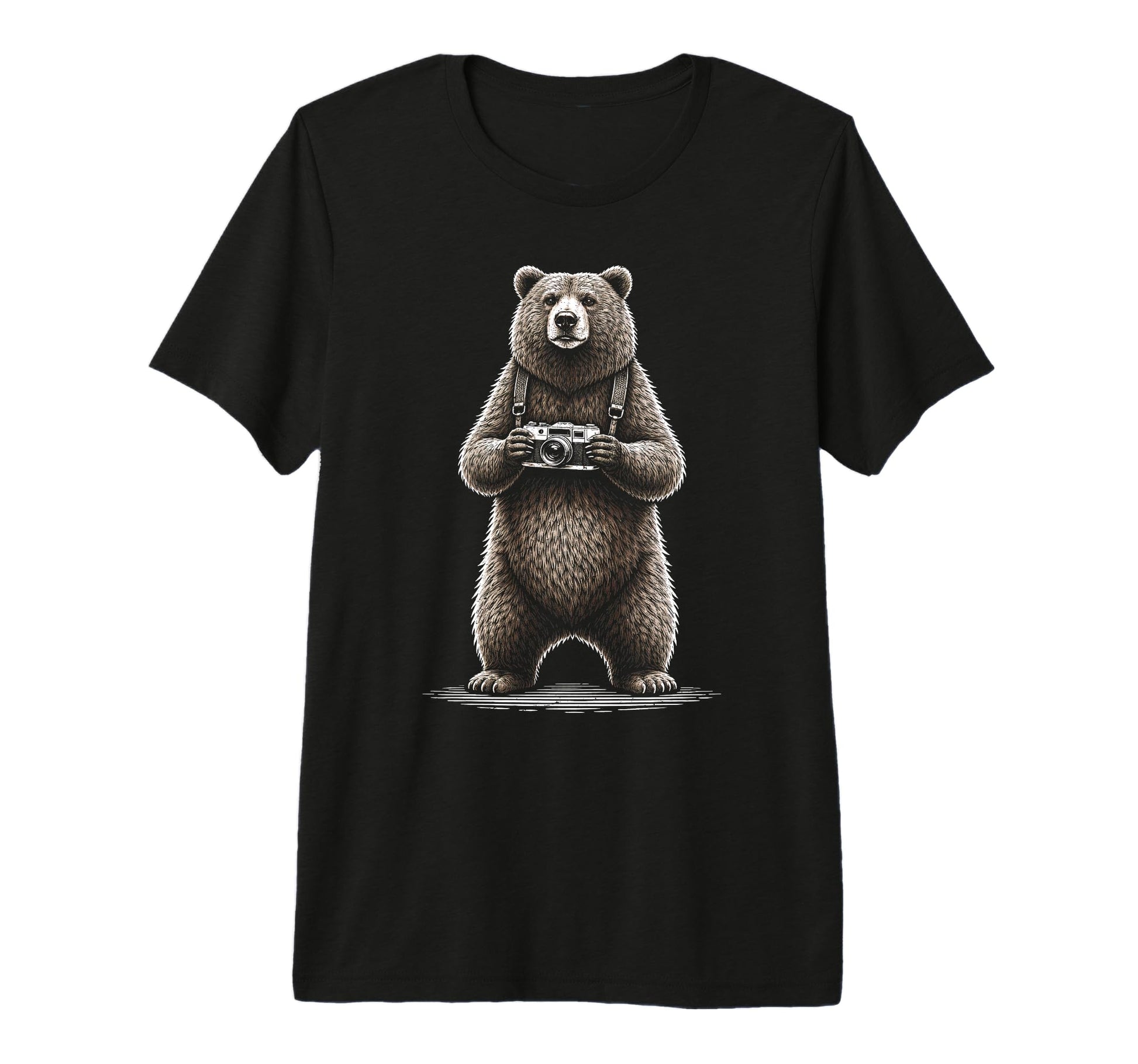 Funny Bear Photographer Camera Photography T-Shirt - Unique Graphic Unisex - T-Shirt, Sweatshirt, Hoodie