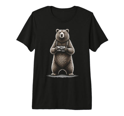 Funny Bear Photographer Camera Photography T-Shirt - Unique Graphic Unisex - T-Shirt, Sweatshirt, Hoodie
