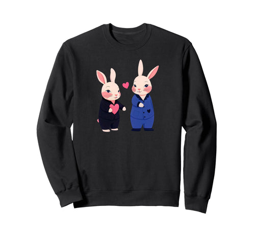 Rabbits Couple Rabbit Bunny Love Sweatshirt - Novelty Apparel for Adults - T-Shirt, Sweatshirt, Hoodie