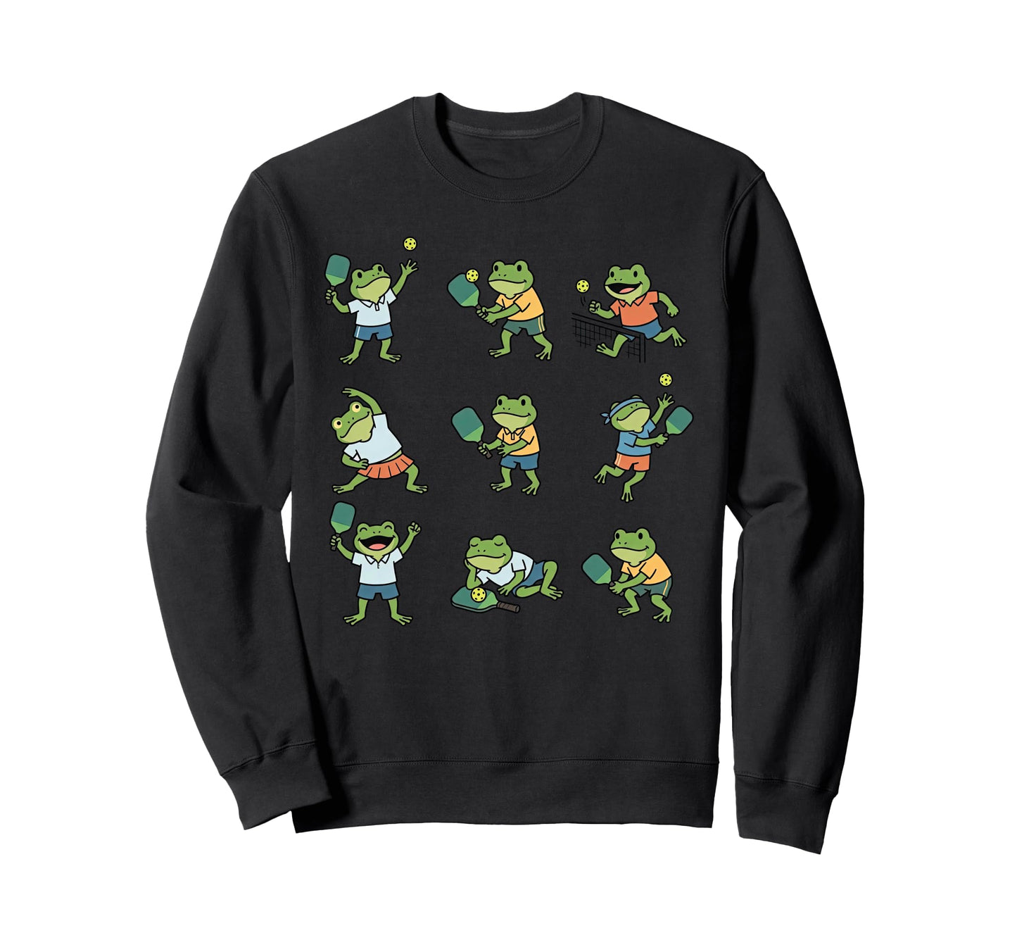 Frogs Playing Pickleball Player Sweatshirt - Custom Art Print Men Women - T-Shirt, Sweatshirt, Hoodie
