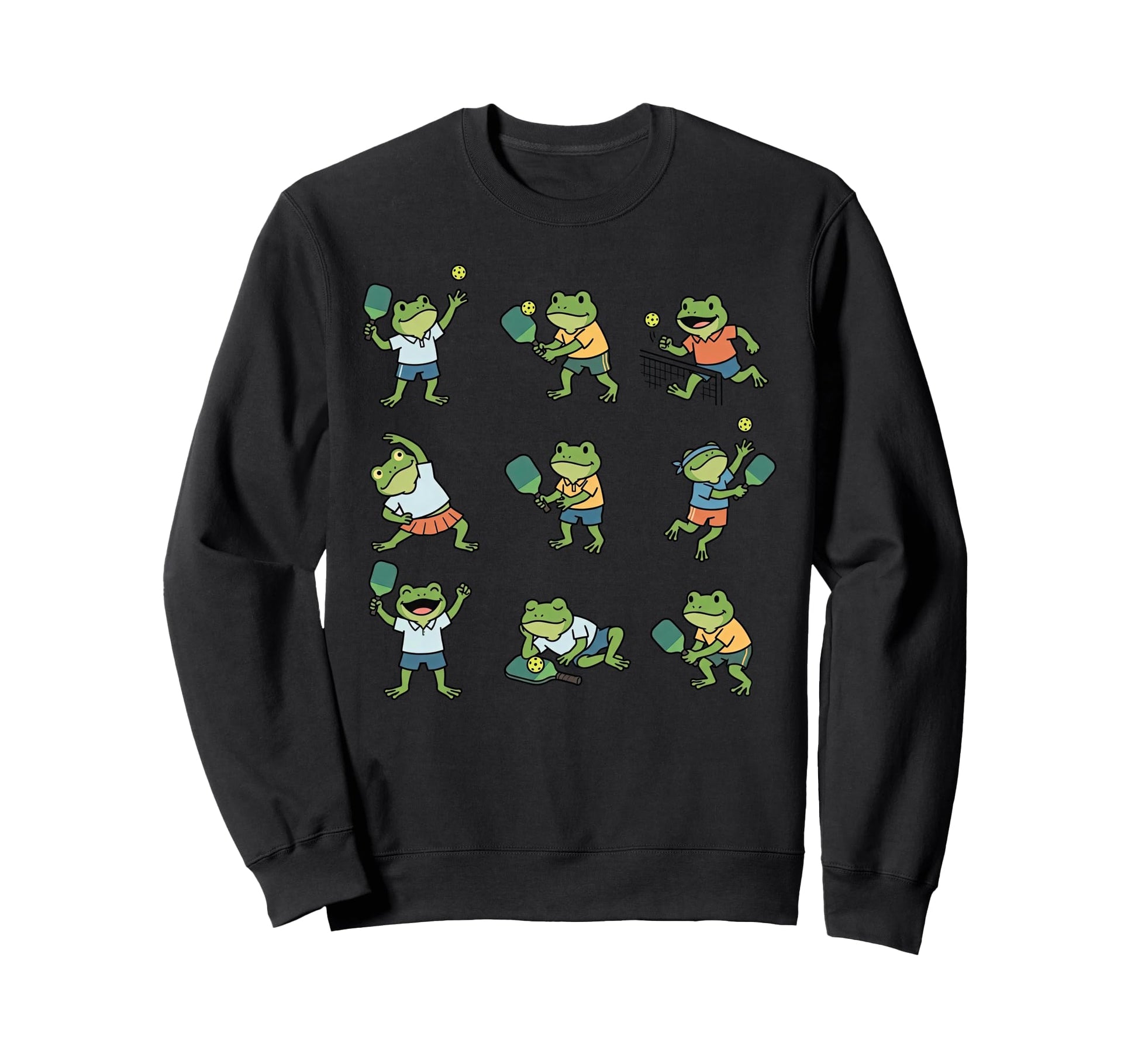 Frogs Playing Pickleball Player Sweatshirt - Custom Art Print Men Women - T-Shirt, Sweatshirt, Hoodie