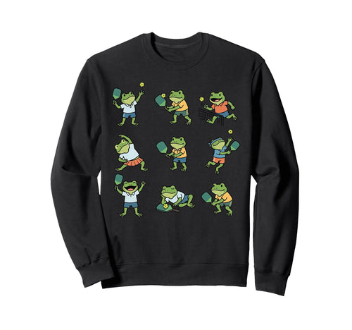 Frogs Playing Pickleball Player Sweatshirt - Custom Art Print Men Women - T-Shirt, Sweatshirt, Hoodie