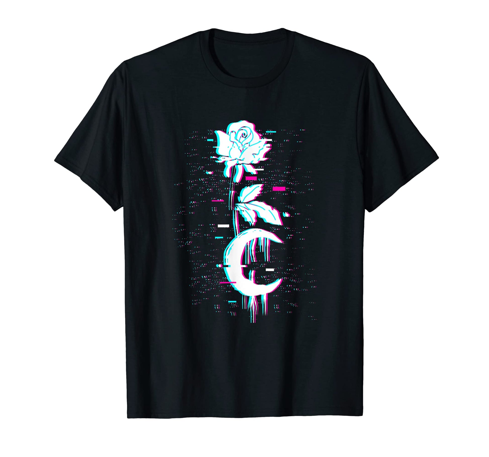 Moon Rose Aesthetic Vaporwave T-Shirt - Fun Novelty Design for Adults - T-Shirt, Sweatshirt, Hoodie