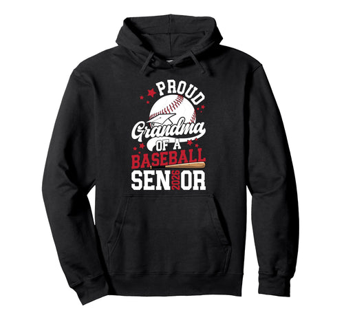Proud Grandma Baseball Senior Grandma Hoodie - Novelty Apparel for Adults - T-Shirt, Sweatshirt, Hoodie