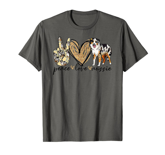Peace Love Aussie Funny Aussie Mom T-Shirt - Streetwear Style for Adults - T-Shirt, Sweatshirt, Hoodie