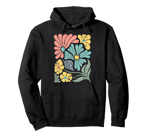 Boho Floral Art Botanical Block Hoodie - Custom Art Print Men Women - T-Shirt, Sweatshirt, Hoodie