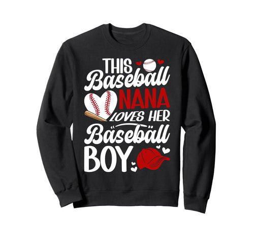 Proud Baseball Nana Baseball Sweatshirt - Minimalist Print Men Women - T-Shirt, Sweatshirt, Hoodie