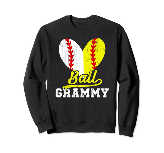 Ball Grammy Heart Baseball Softball Sweatshirt - Fun Novelty Design Unisex - T-Shirt, Sweatshirt, Hoodie