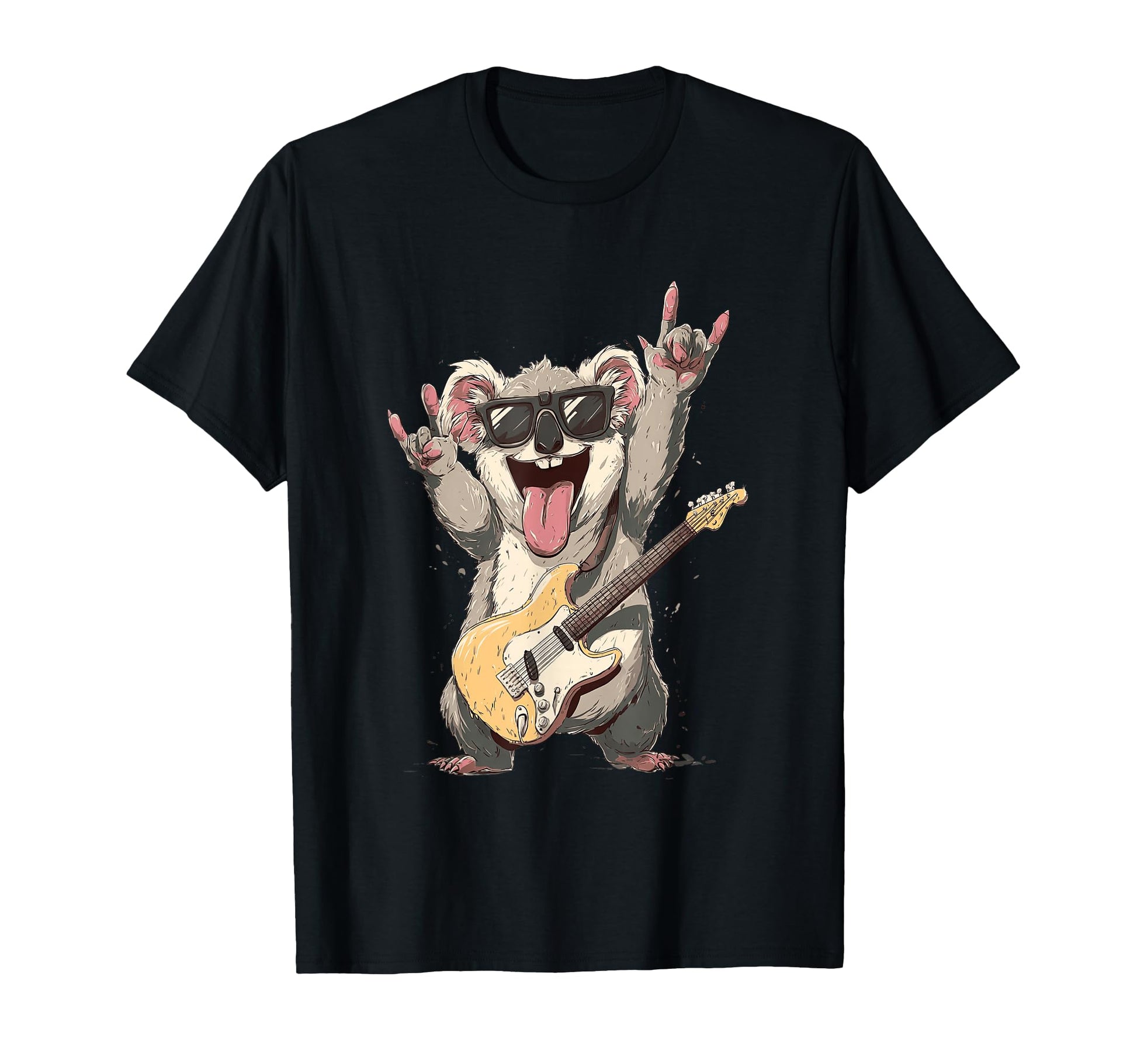 Koala Rock Music Guitarist Funny T-Shirt - Minimalist Print Men Women - T-Shirt, Sweatshirt, Hoodie