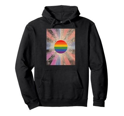 Pride Flag Sun Rainbow Aesthetic Hoodie - Aesthetic Graphic Unisex - T-Shirt, Sweatshirt, Hoodie