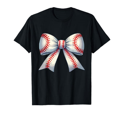 Coquette Baseball Bow Baseball Mom T-Shirt - Minimalist Print Unisex - T-Shirt, Sweatshirt, Hoodie