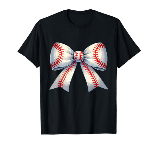 Coquette Baseball Bow Baseball Mom T-Shirt - Minimalist Print Unisex - T-Shirt, Sweatshirt, Hoodie