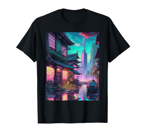 Japanese Vaporwave Synthwave Tokyo City T-Shirt - Graphic Print for Adults - T-Shirt, Sweatshirt, Hoodie