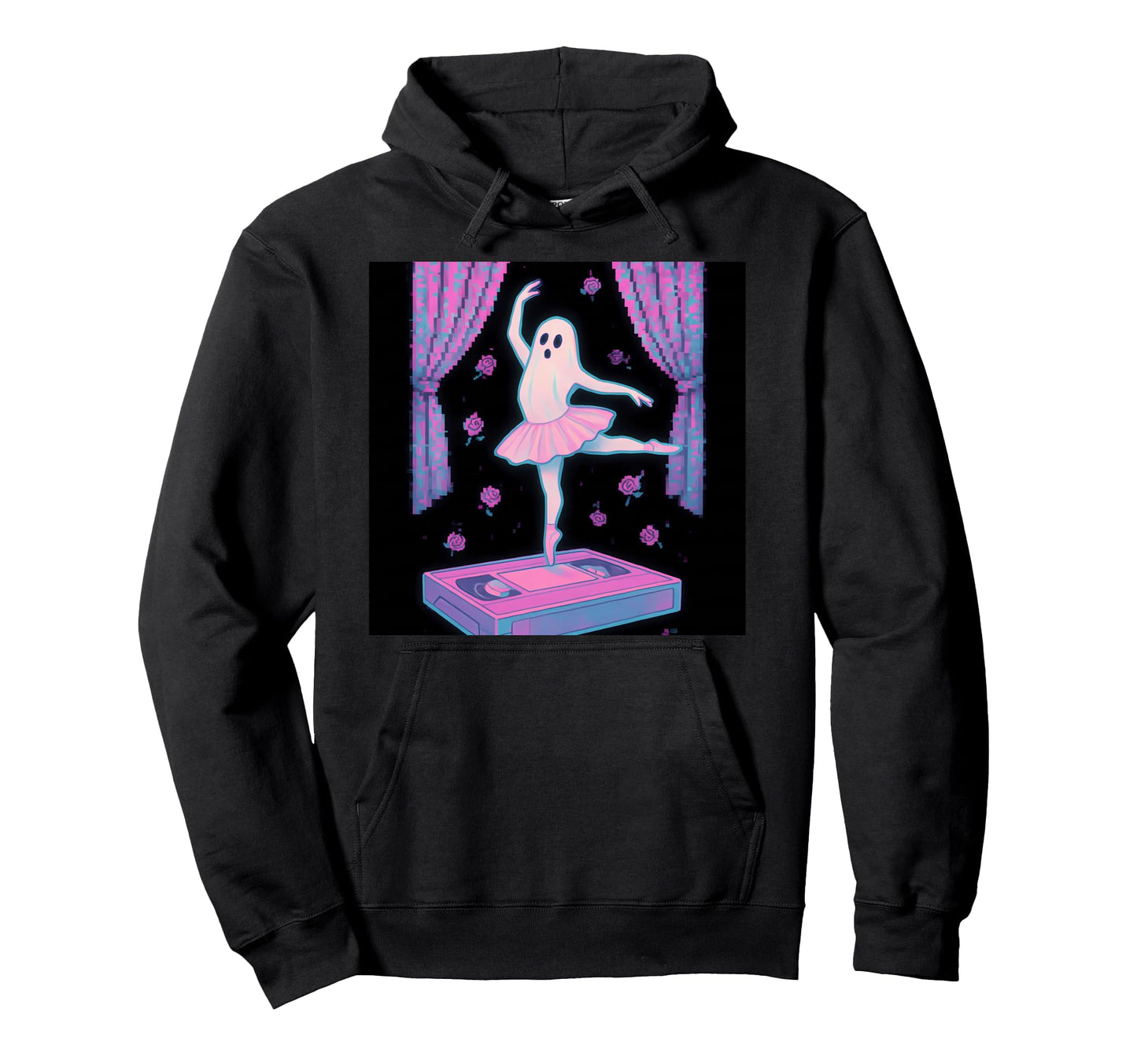 Vaporwave Ghost Ballerina Goth Hoodie - Casual Everyday Wear Unisex - T-Shirt, Sweatshirt, Hoodie