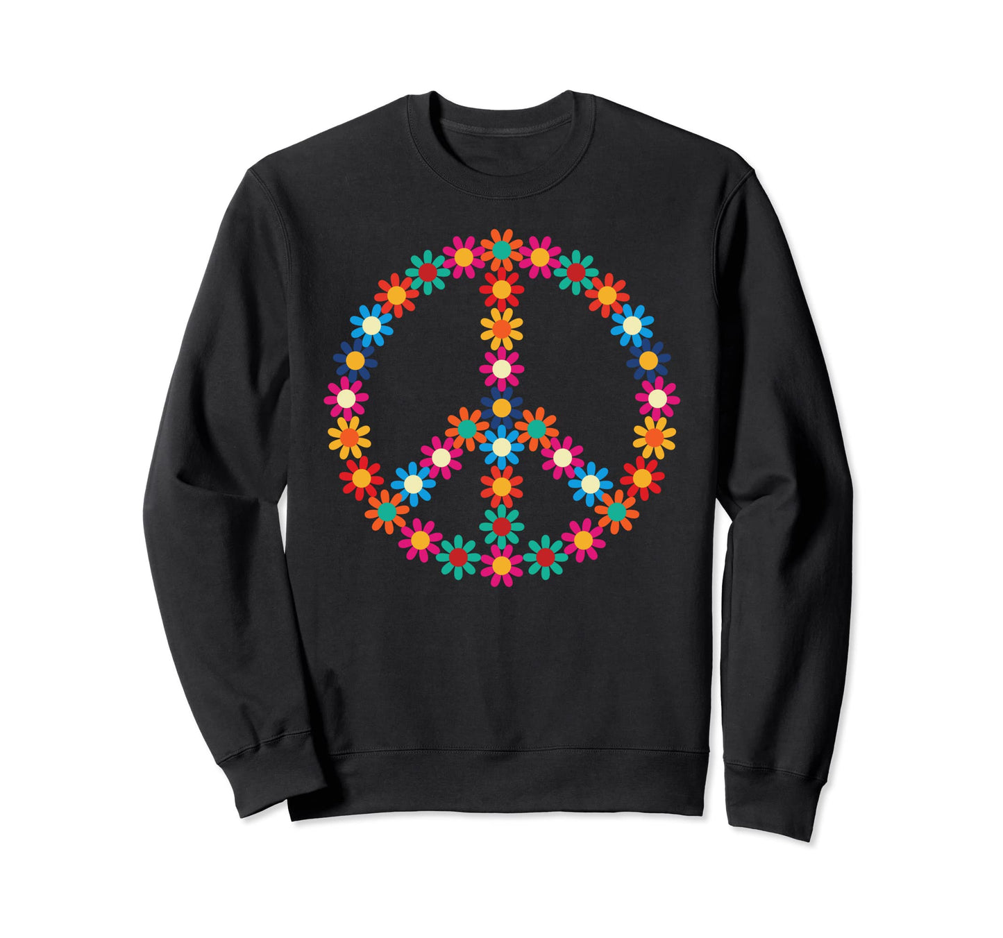 Peace Sign Love Daisy Flowers Sweatshirt - Fun Novelty Design Men Women - T-Shirt, Sweatshirt, Hoodie