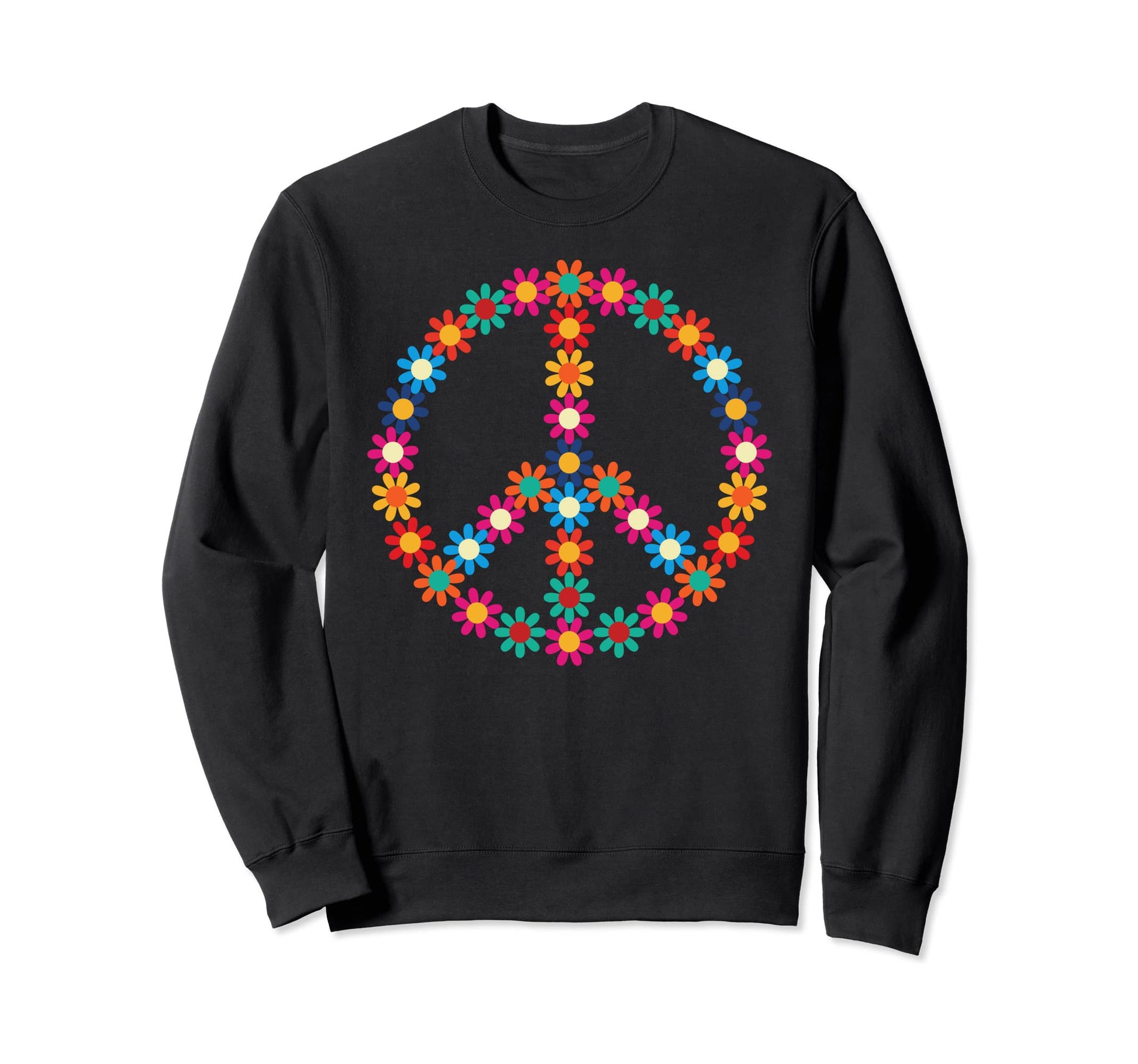 Peace Sign Love Daisy Flowers Sweatshirt - Fun Novelty Design Men Women - T-Shirt, Sweatshirt, Hoodie