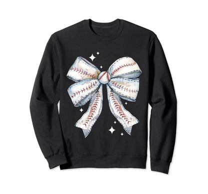 Baseball Coquette Bow Baseball Mom Sweatshirt - Trendy Graphic for Adults - T-Shirt, Sweatshirt, Hoodie