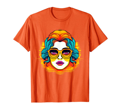 Head Face 70S Rock And Roll Colorful Boho T-Shirt - Novelty Apparel Unisex - T-Shirt, Sweatshirt, Hoodie