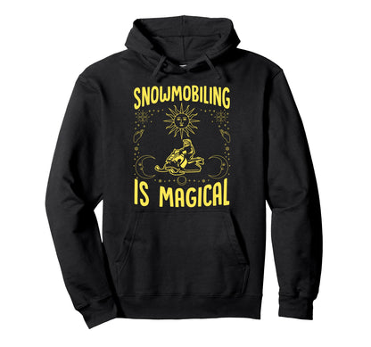 Snowmobiling Is Magical Sun Celestial Hoodie - Minimalist Print for Adults - T-Shirt, Sweatshirt, Hoodie