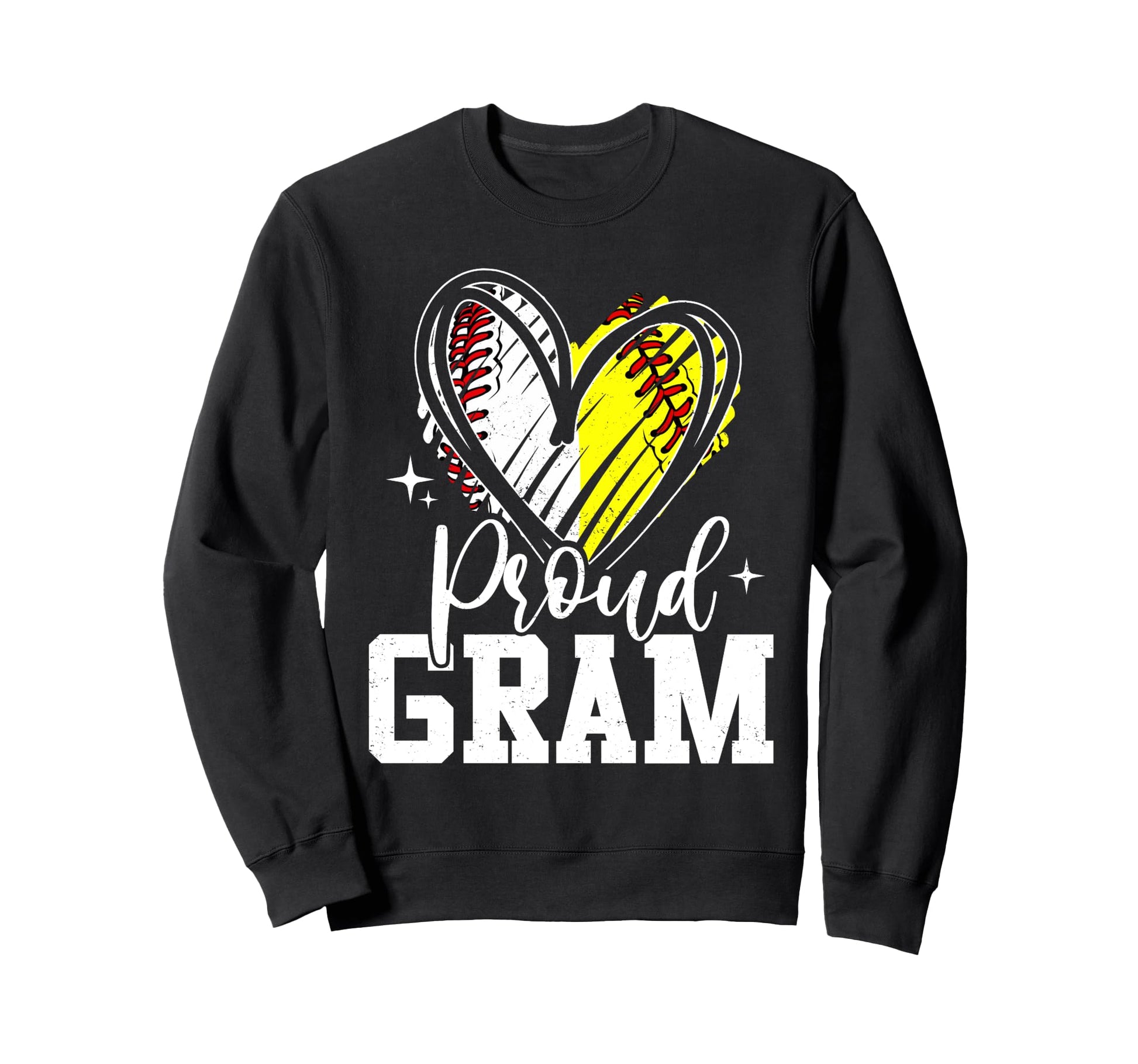 Proud Gram Baseball Softball Heart Sweatshirt - Fun Novelty Design Unisex - T-Shirt, Sweatshirt, Hoodie