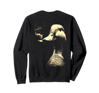 Funny Grunge Smoking Duck Animal Vibes Sweatshirt - Trendy Graphic Unisex - T-Shirt, Sweatshirt, Hoodie
