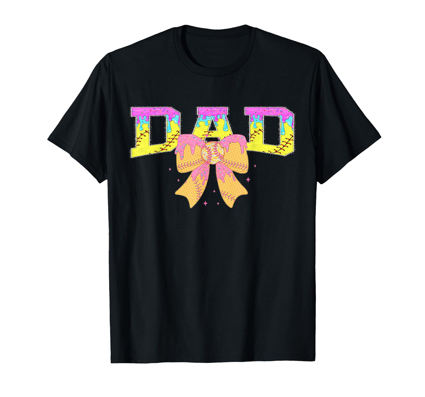 Softball Dad Ice Cream Drip Game Day T-Shirt - Streetwear Style for Adults - T-Shirt, Sweatshirt, Hoodie
