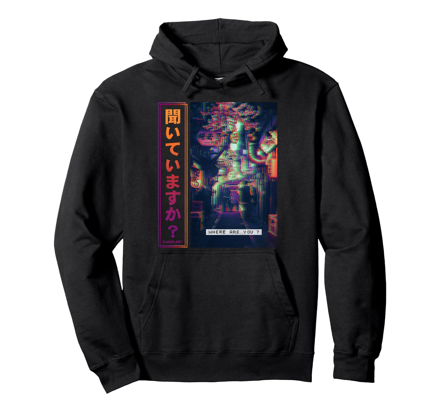 Japan Cyberpunk Art Vaporwave Glitch Art Hoodie - Graphic Print for Adults - T-Shirt, Sweatshirt, Hoodie