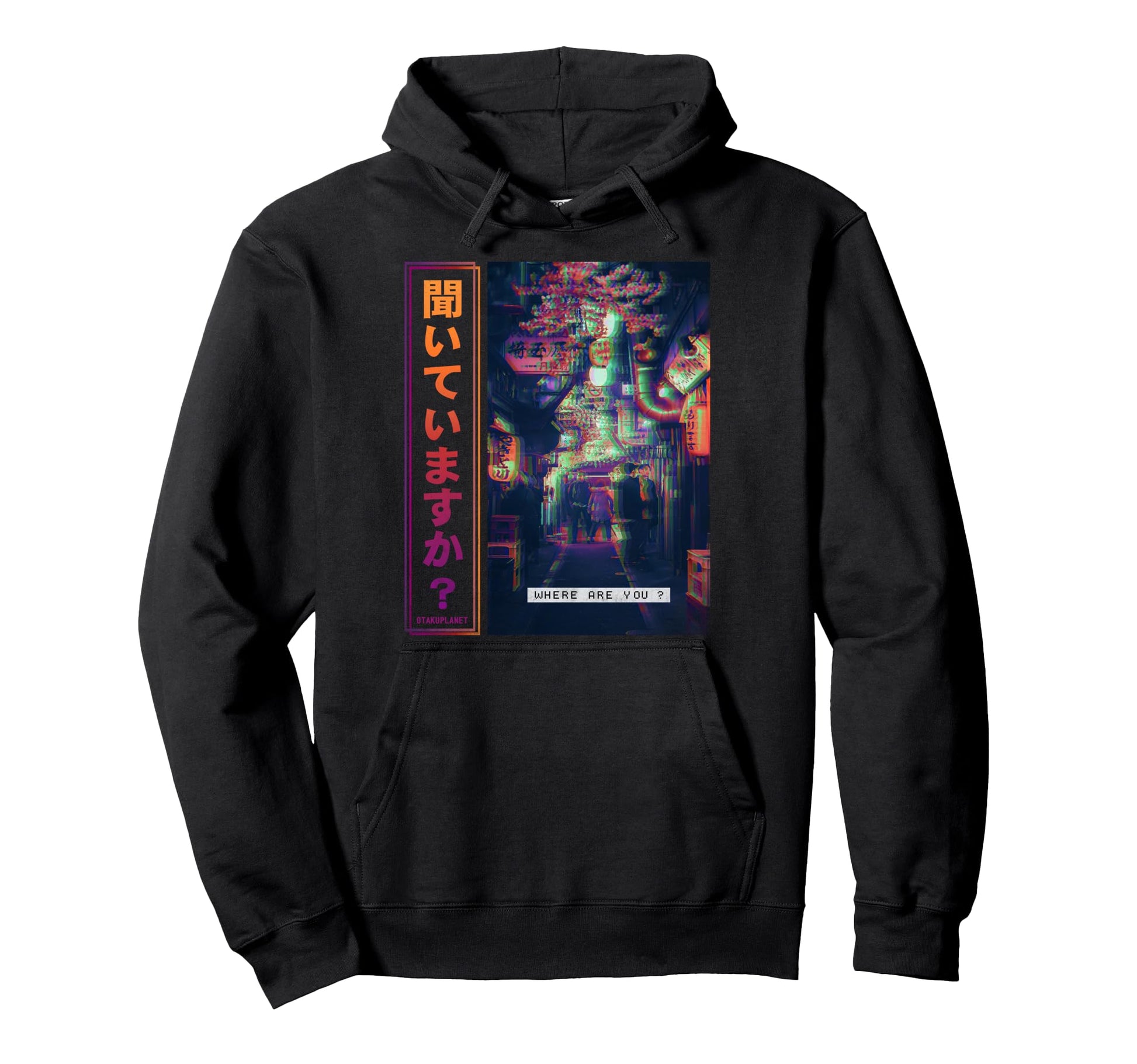 Japan Cyberpunk Art Vaporwave Glitch Art Hoodie - Graphic Print for Adults - T-Shirt, Sweatshirt, Hoodie