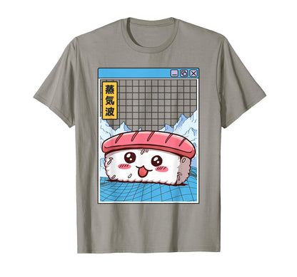 Sushi Kawaii Grid Vaporwave Aesthetic T-Shirt - Graphic Print Men Women - T-Shirt, Sweatshirt, Hoodie