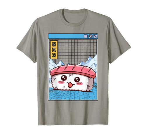 Sushi Kawaii Grid Vaporwave Aesthetic T-Shirt - Graphic Print Men Women - T-Shirt, Sweatshirt, Hoodie