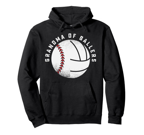 Grandma Baseball Volleyball Player Hoodie - Unique Graphic Men Women - T-Shirt, Sweatshirt, Hoodie