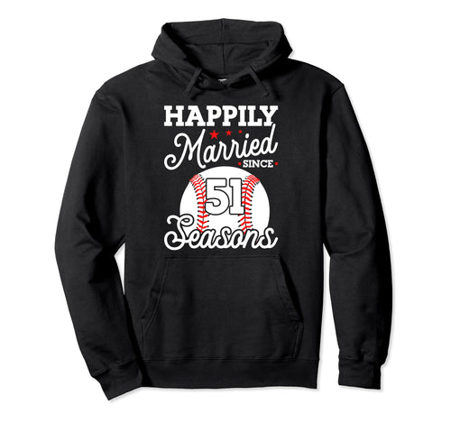 51St Wedding Anniversary Baseball Hoodie - Aesthetic Graphic Unisex - T-Shirt, Sweatshirt, Hoodie