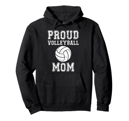 Proud Volleyball Mom Game Day Sports Hoodie - Custom Art Print for Adults - T-Shirt, Sweatshirt, Hoodie