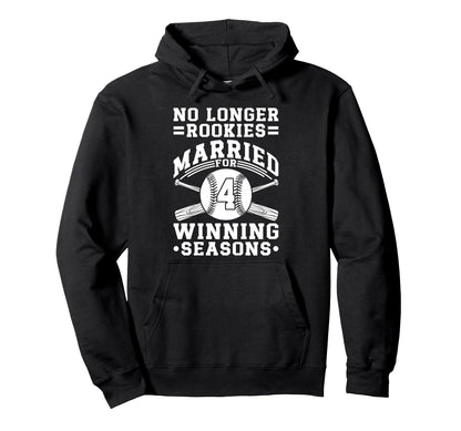4Th Wedding Anniversary Baseball Couple Hoodie - Fun Novelty Design Unisex - T-Shirt, Sweatshirt, Hoodie