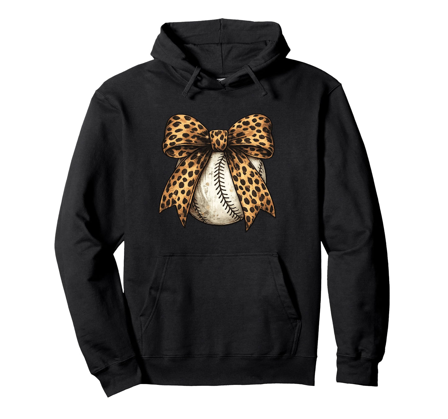 Leopard Baseball Bow Baseball Mom Game Hoodie - Custom Art Print Men Women - T-Shirt, Sweatshirt, Hoodie