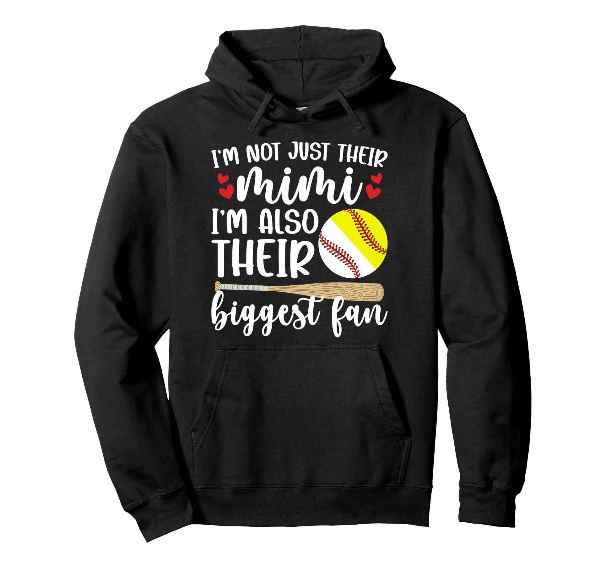 Their Biggest Fan Softball Baseball Mimi Hoodie - Unique Graphic Unisex - T-Shirt, Sweatshirt, Hoodie
