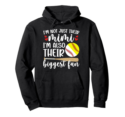 Their Biggest Fan Softball Baseball Mimi Hoodie - Unique Graphic Unisex - T-Shirt, Sweatshirt, Hoodie