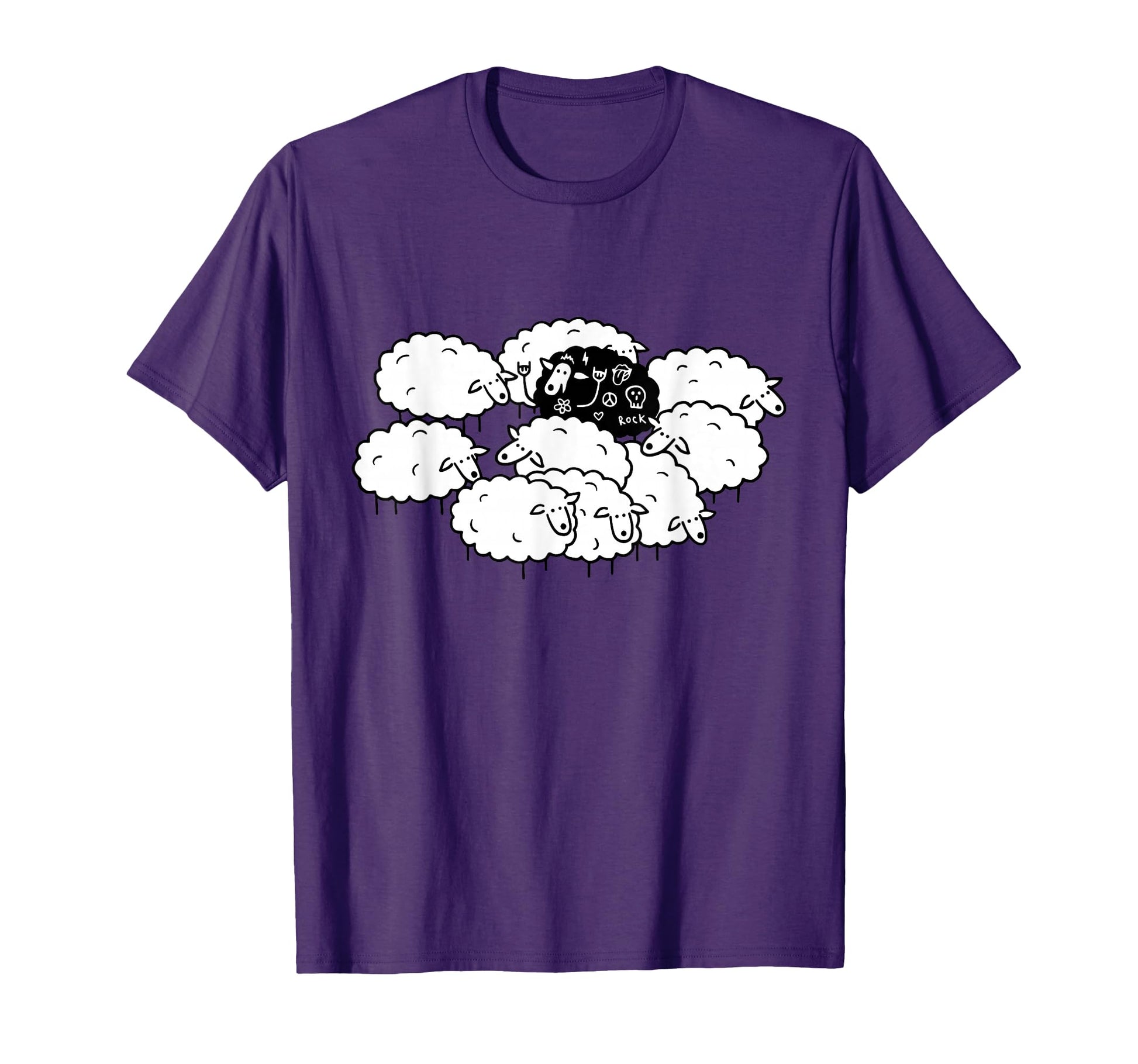 Rock N Roll Peace Love Black Sheep T-Shirt - Unique Graphic for Adults - T-Shirt, Sweatshirt, Hoodie