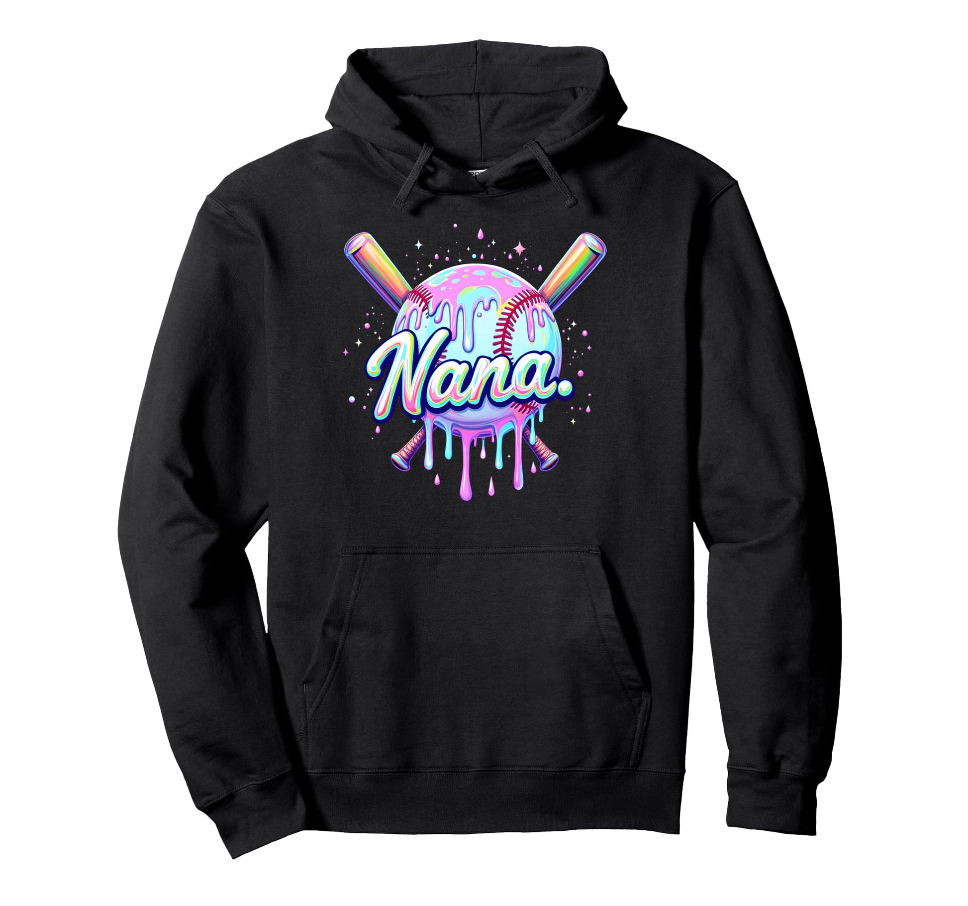 Baseball Drip Nana Tie Dye Baseball Hoodie - Minimalist Print Men Women - T-Shirt, Sweatshirt, Hoodie
