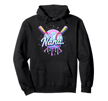 Baseball Drip Nana Tie Dye Baseball Hoodie - Minimalist Print Men Women - T-Shirt, Sweatshirt, Hoodie