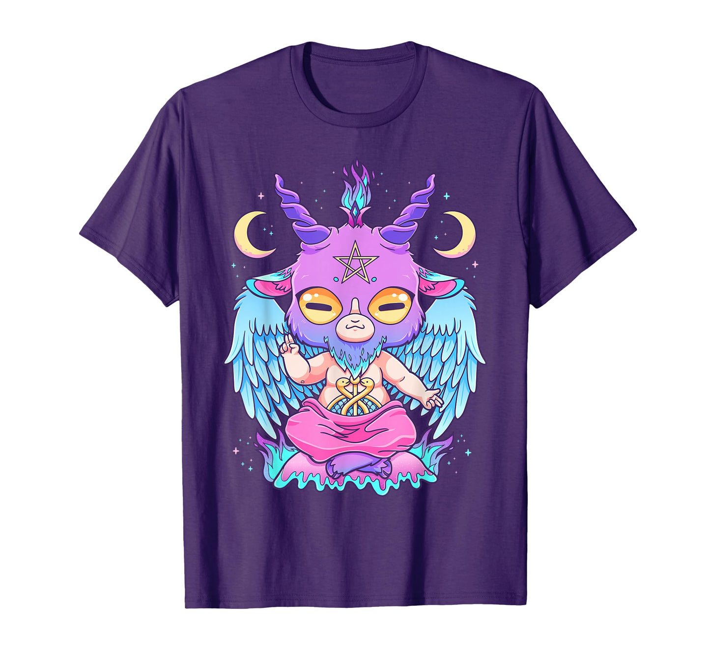 Pastel Goth Creepy Baphomet Goat Kawaii T-Shirt - Graphic Print for Adults - T-Shirt, Sweatshirt, Hoodie