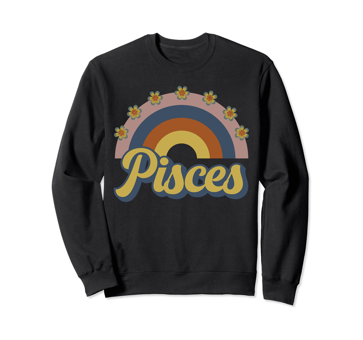 Pisces Flower Power 70S 60S Sweatshirt - Casual Everyday Wear for Adults - T-Shirt, Sweatshirt, Hoodie