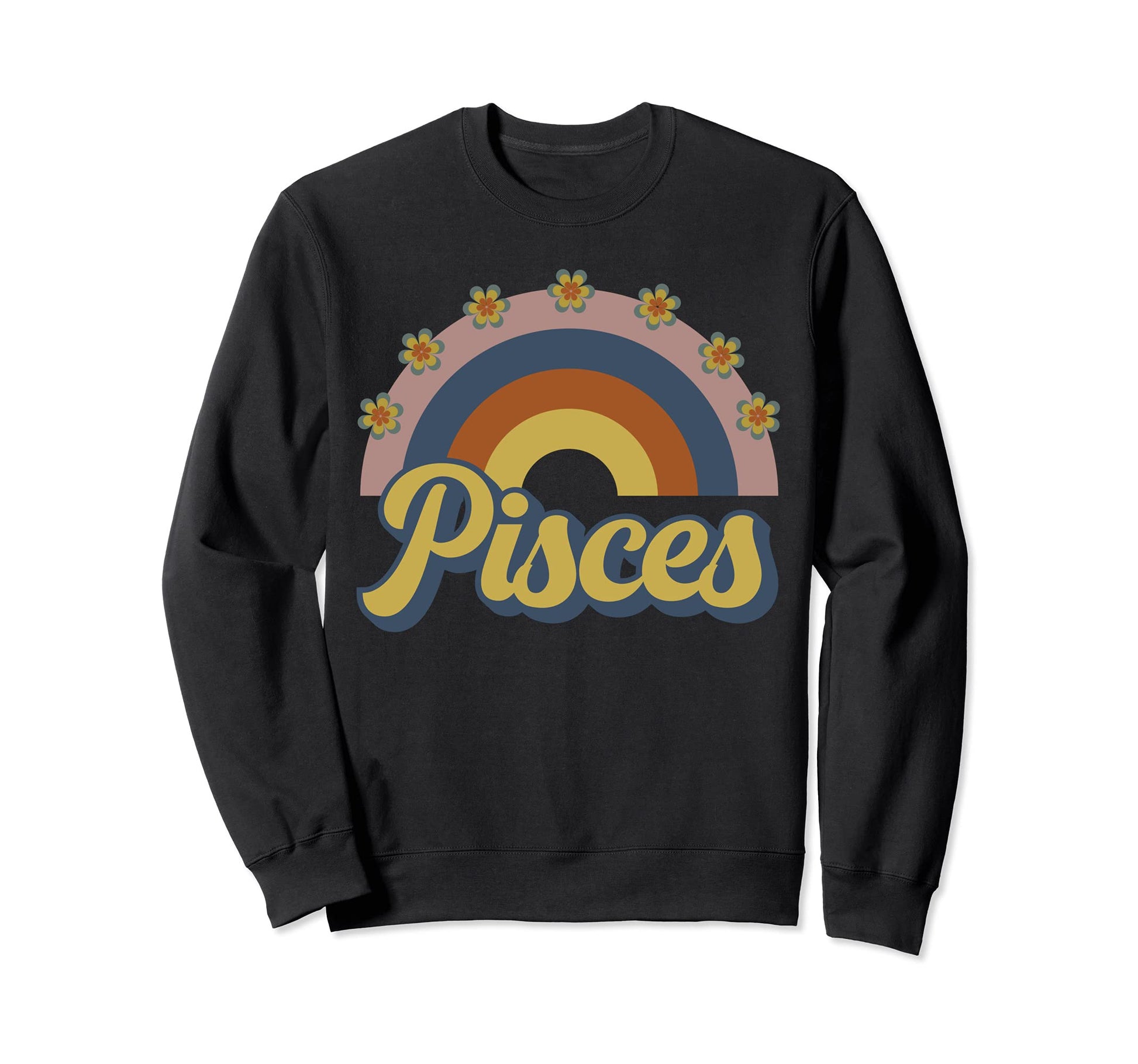 Pisces Flower Power 70S 60S Sweatshirt - Casual Everyday Wear for Adults - T-Shirt, Sweatshirt, Hoodie