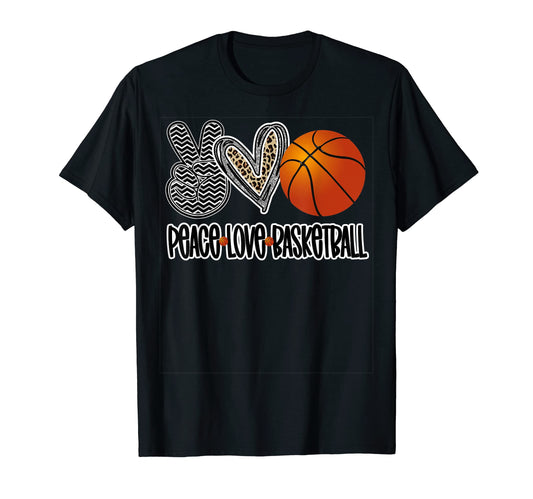 Peace Love Basketball T-Shirt - Unique Graphic Unisex - T-Shirt, Sweatshirt, Hoodie