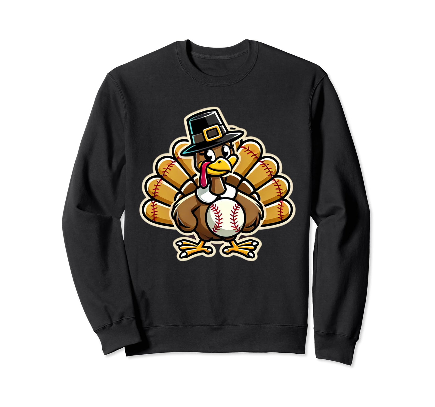 Baseball Turkey Funny Thanksgiving Sweatshirt - Unique Graphic for Adults - T-Shirt, Sweatshirt, Hoodie