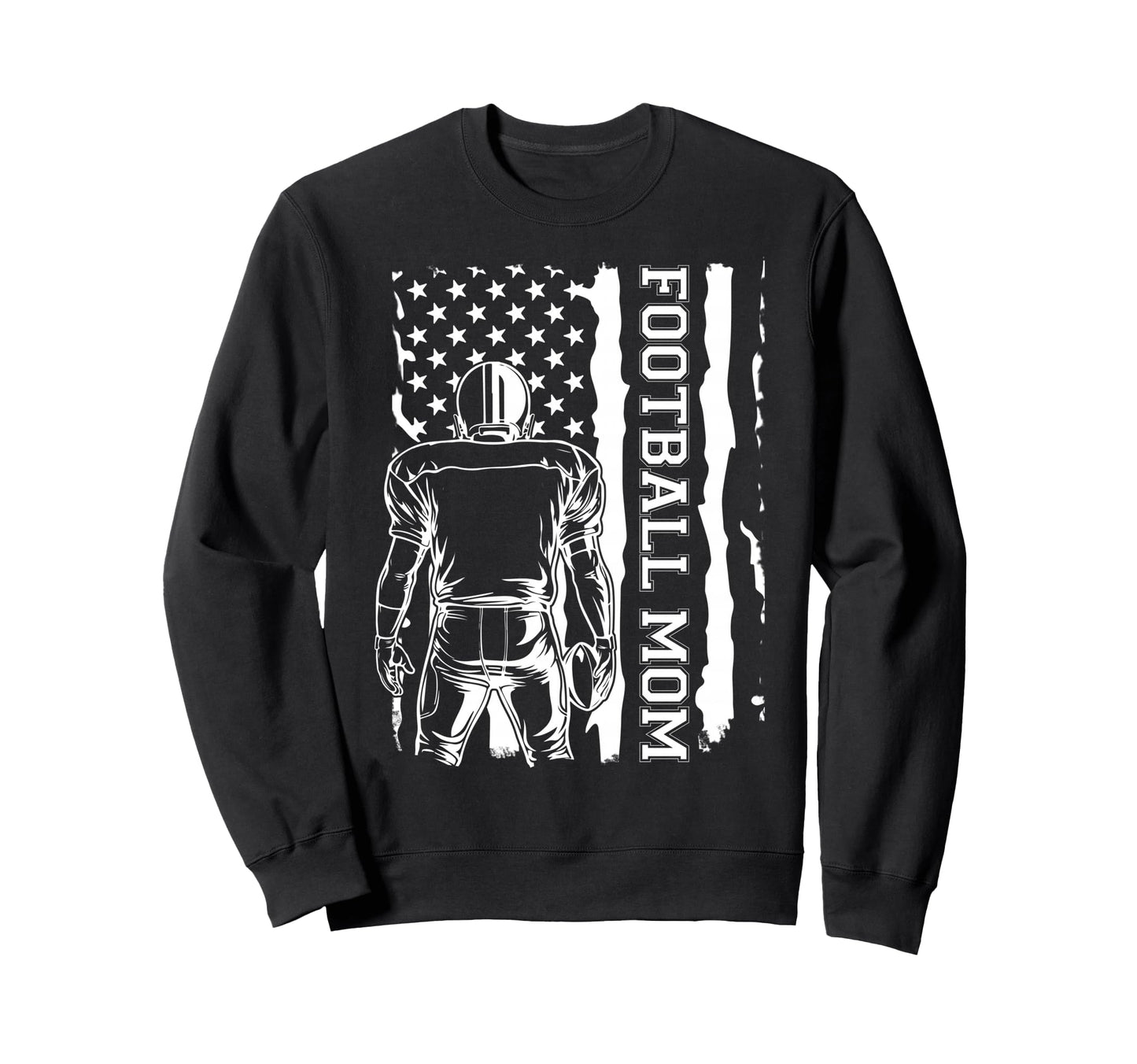 Football Mom Us Flag Sweatshirt - Fun Novelty Design Men Women - T-Shirt, Sweatshirt, Hoodie