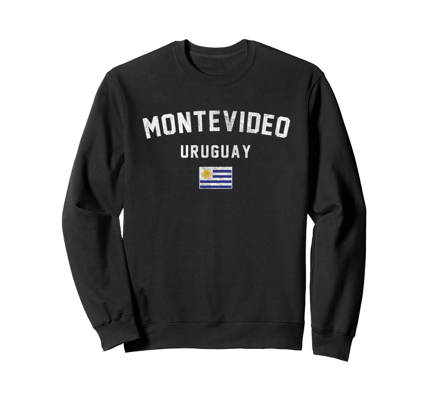 Varsity Flag Montevideo Uruguay Sweatshirt - Aesthetic Graphic Men Women - T-Shirt, Sweatshirt, Hoodie