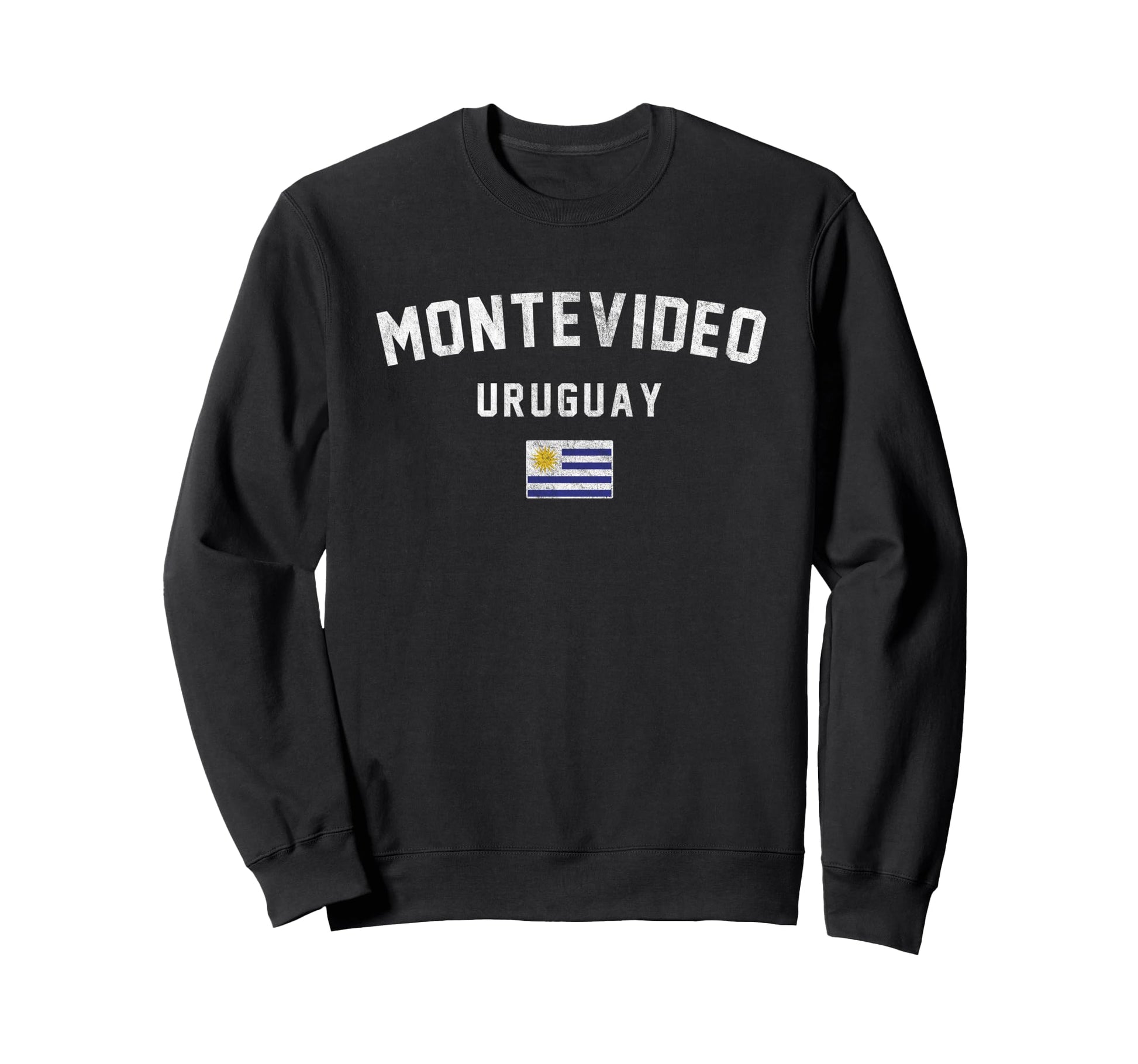 Varsity Flag Montevideo Uruguay Sweatshirt - Aesthetic Graphic Men Women - T-Shirt, Sweatshirt, Hoodie