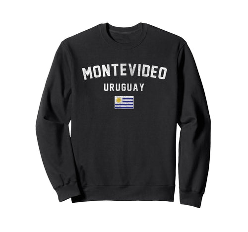 Varsity Flag Montevideo Uruguay Sweatshirt - Aesthetic Graphic Men Women - T-Shirt, Sweatshirt, Hoodie
