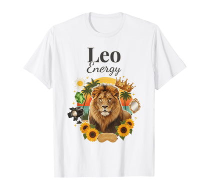 Leo Energy Zodiac Birthday Y2K Aesthetic T-Shirt - Trendy Graphic Unisex - T-Shirt, Sweatshirt, Hoodie
